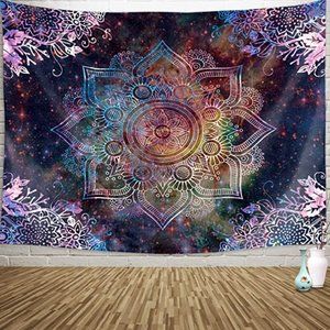 Tapestry With Strong Hooks 82"X59" Galaxy Mandala